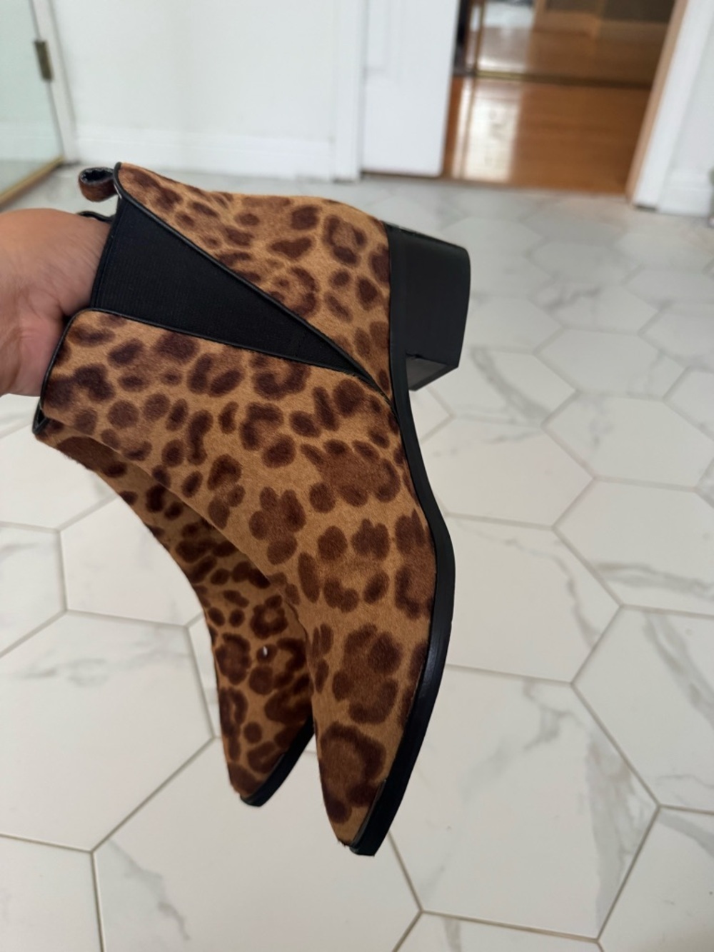 Marc Fisher Leopard Print Chelsea Bootie in Brown and Black - Picture 10 of 10